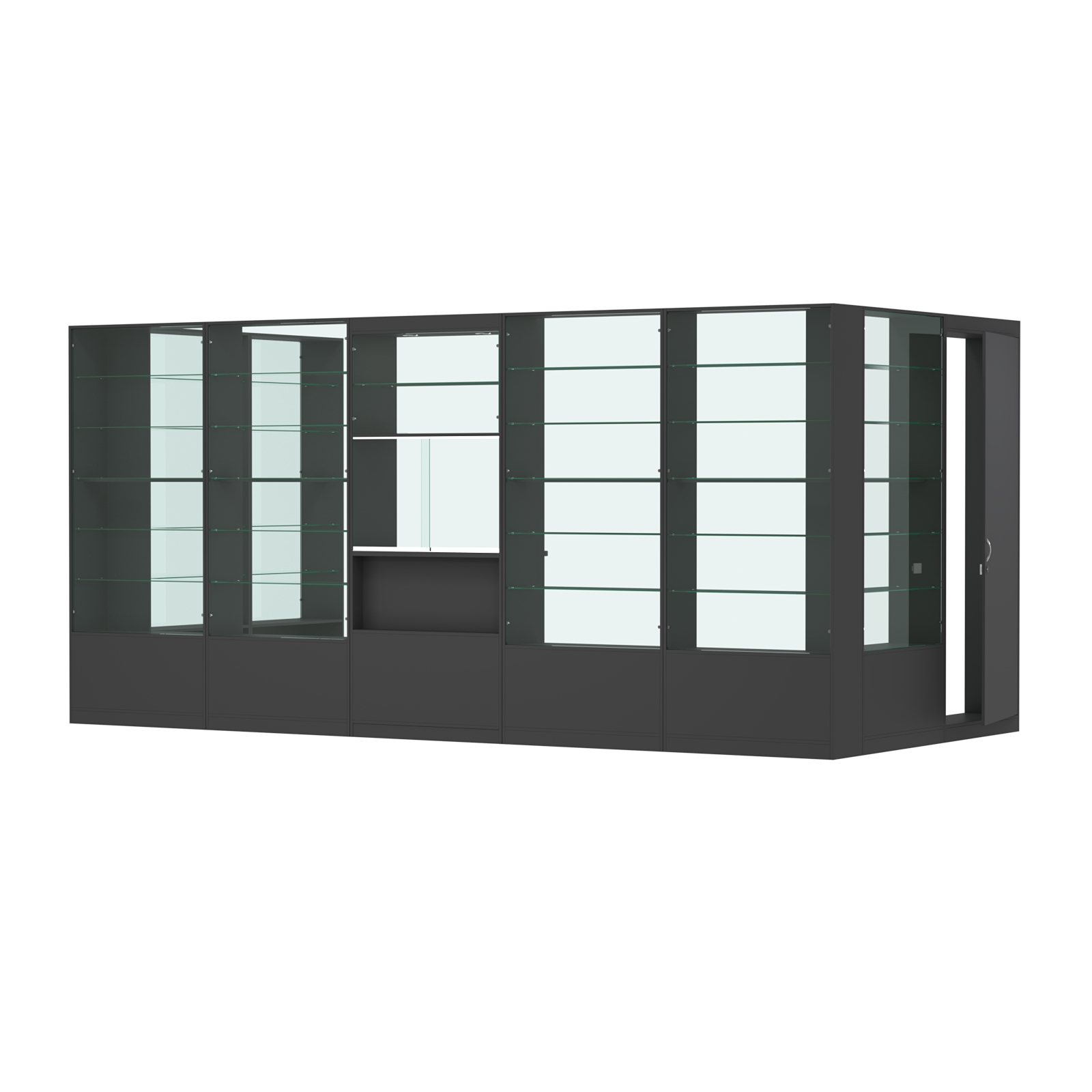 Пристенный торговый павильон из ДСП СЭСП №13 (9, 45 кв.м) Черный