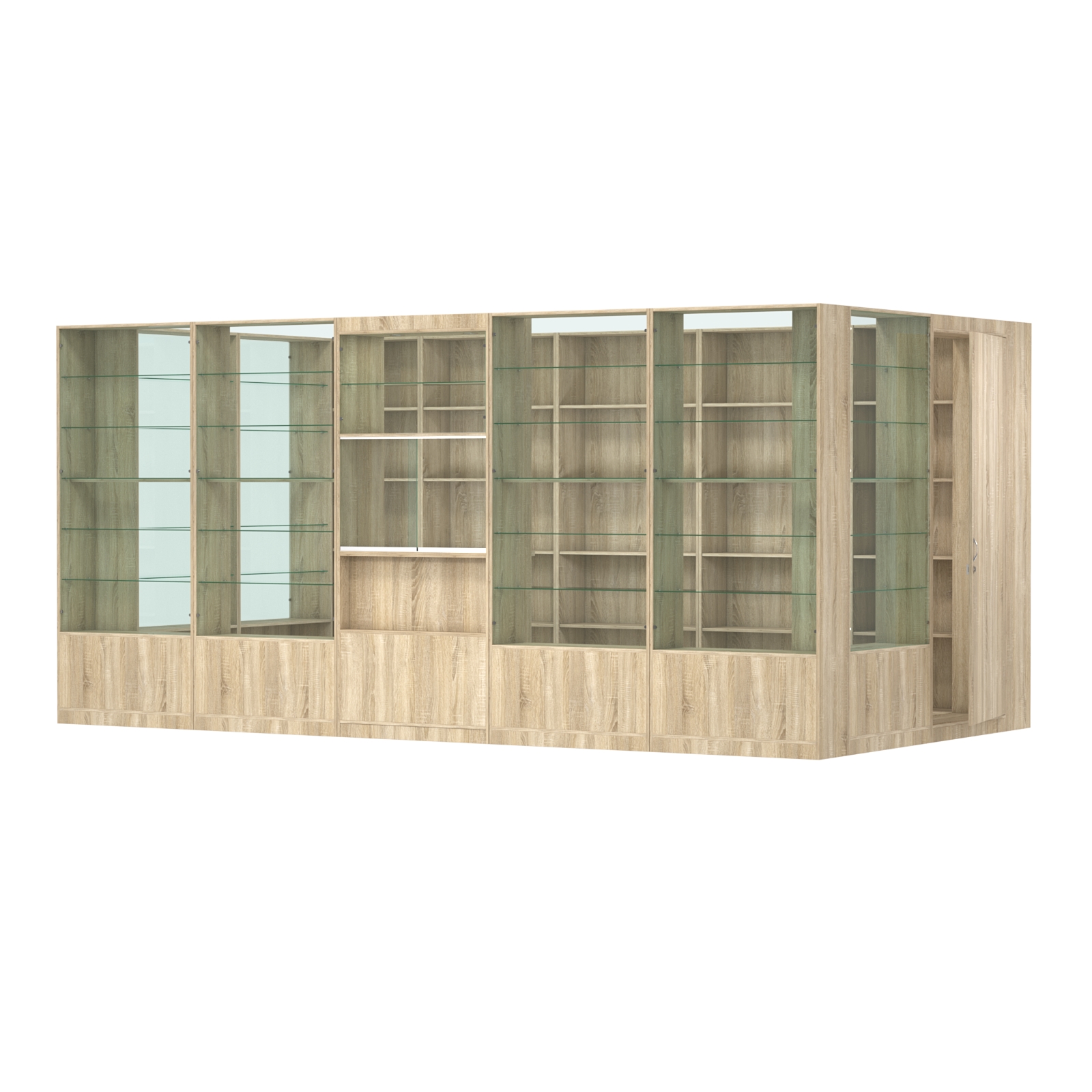 Пристенный торговый павильон из ДСП СЭСП №14 (10, 8 кв.м) Дуб Сонома