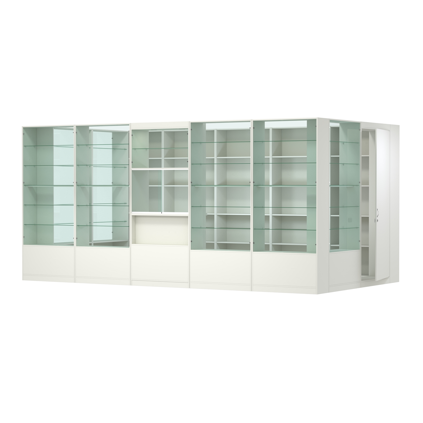 Пристенный торговый павильон из ДСП СЭСП №14 (10, 8 кв.м) Белый