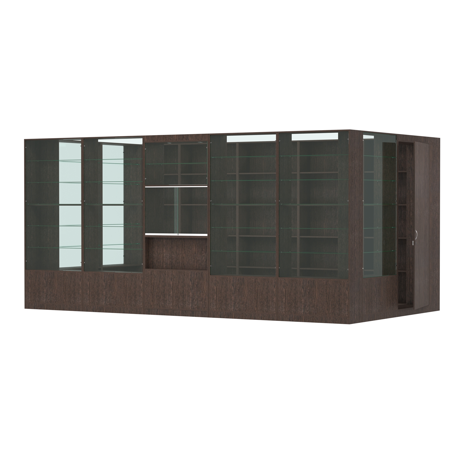 Пристенный торговый павильон из ДСП СЭСП №14 (10, 8 кв.м) Дуб Венге