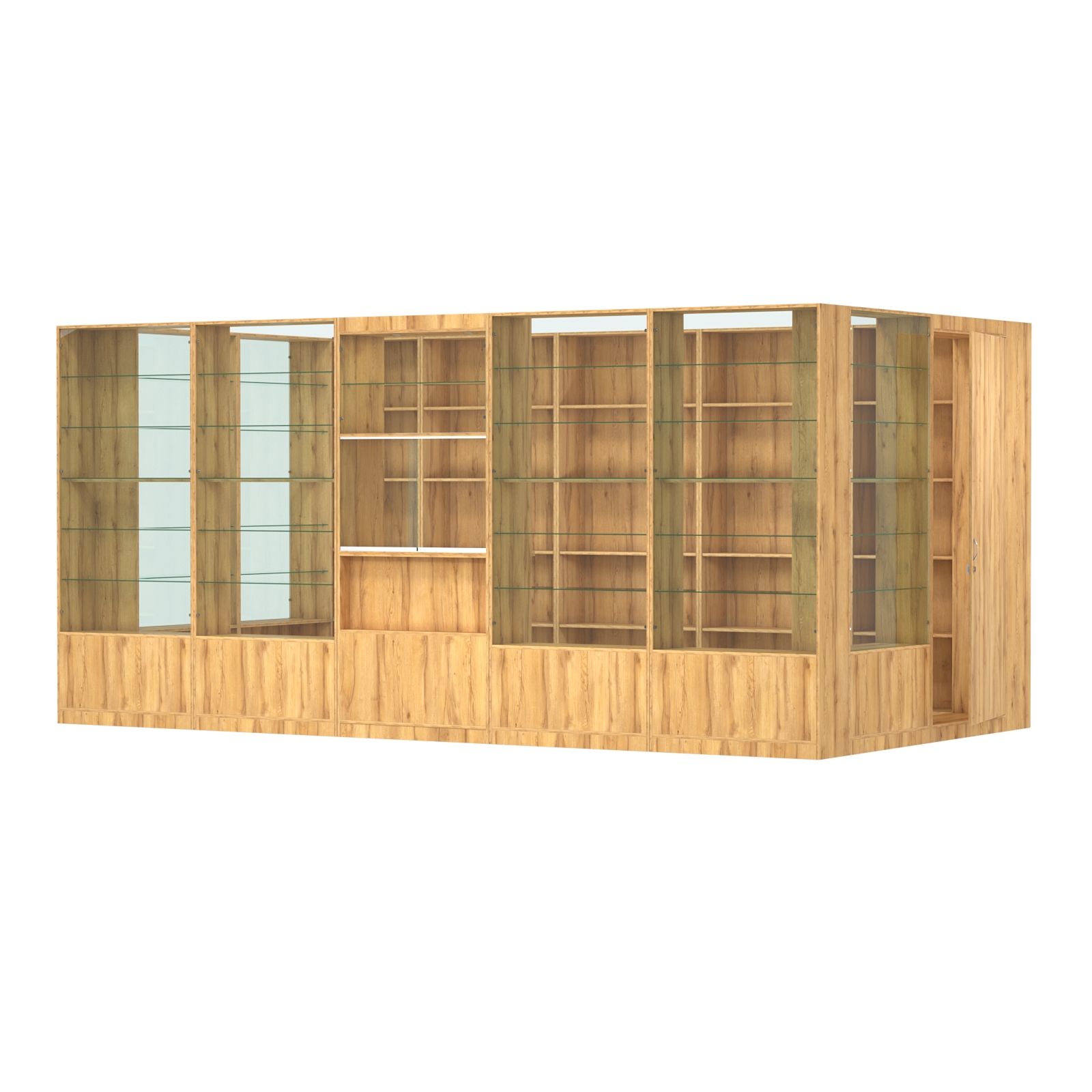 Пристенный торговый павильон из ДСП СЭСП №14 (10, 8 кв.м) Дуб Золотистый