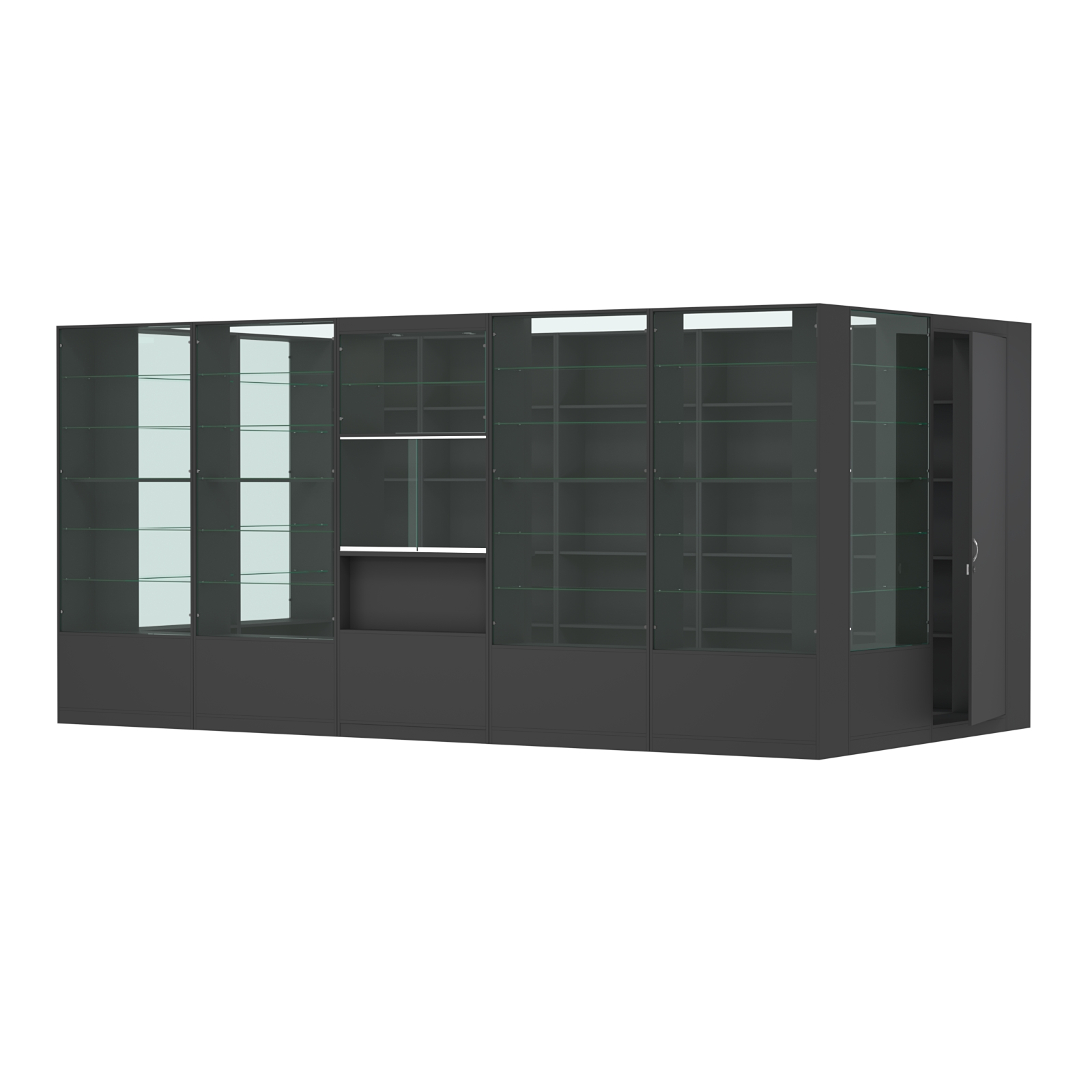 Пристенный торговый павильон из ДСП СЭСП №14 (10, 8 кв.м) Черный