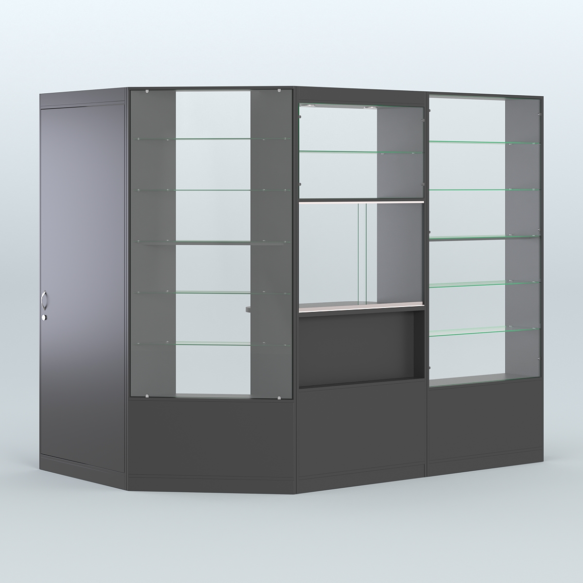 Угловой торговый павильон из ДСП СЭСП №1 (3, 71 кв.м) Черный
