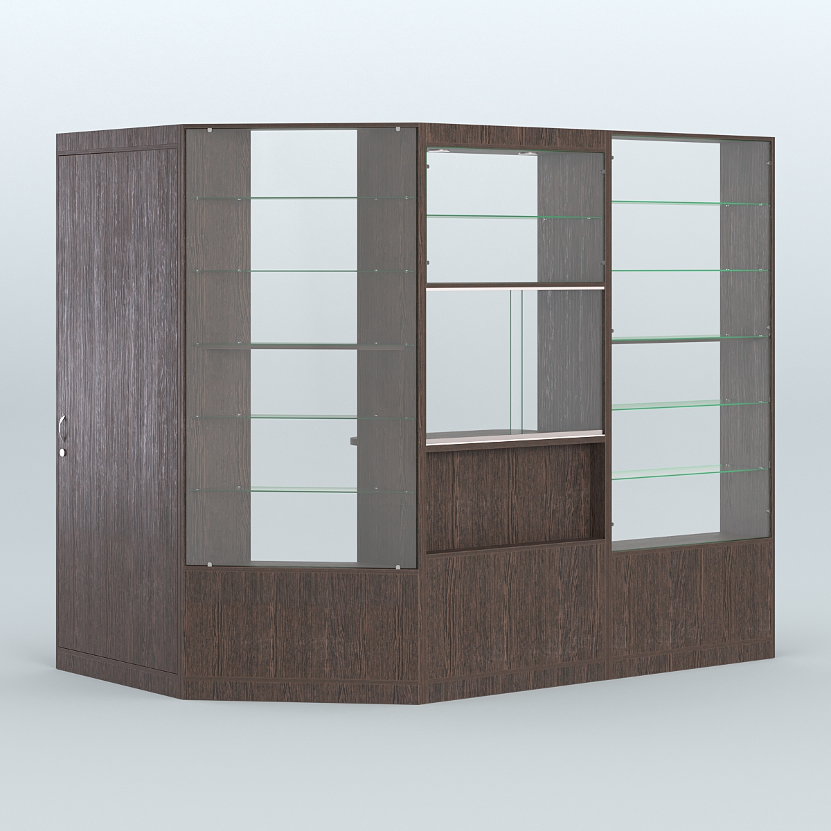 Угловой торговый павильон из ДСП СЭСП №1 (3, 71 кв.м) Дуб Венге