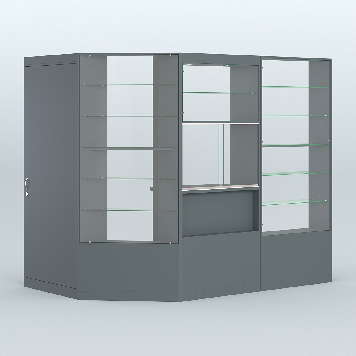 Угловой торговый павильон из ДСП СЭСП №1 (3, 71 кв.м) Темно-Серый
