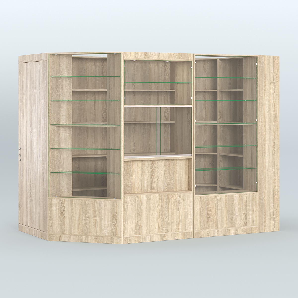 Угловой торговый павильон из ДСП СЭСП №2 (4, 17 кв.м) Дуб сонома