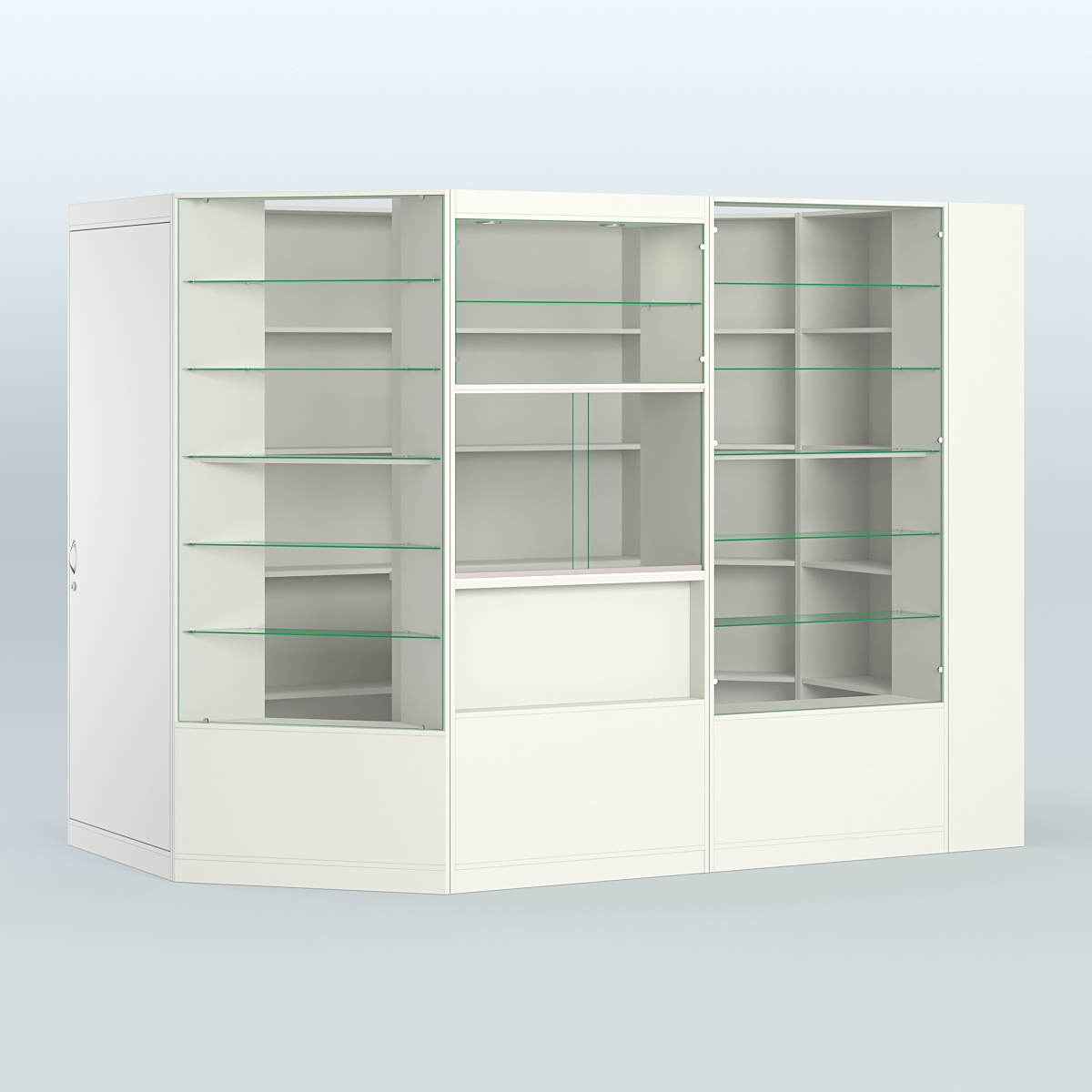 Угловой торговый павильон из ДСП СЭСП №2 (4, 17 кв.м) Белый