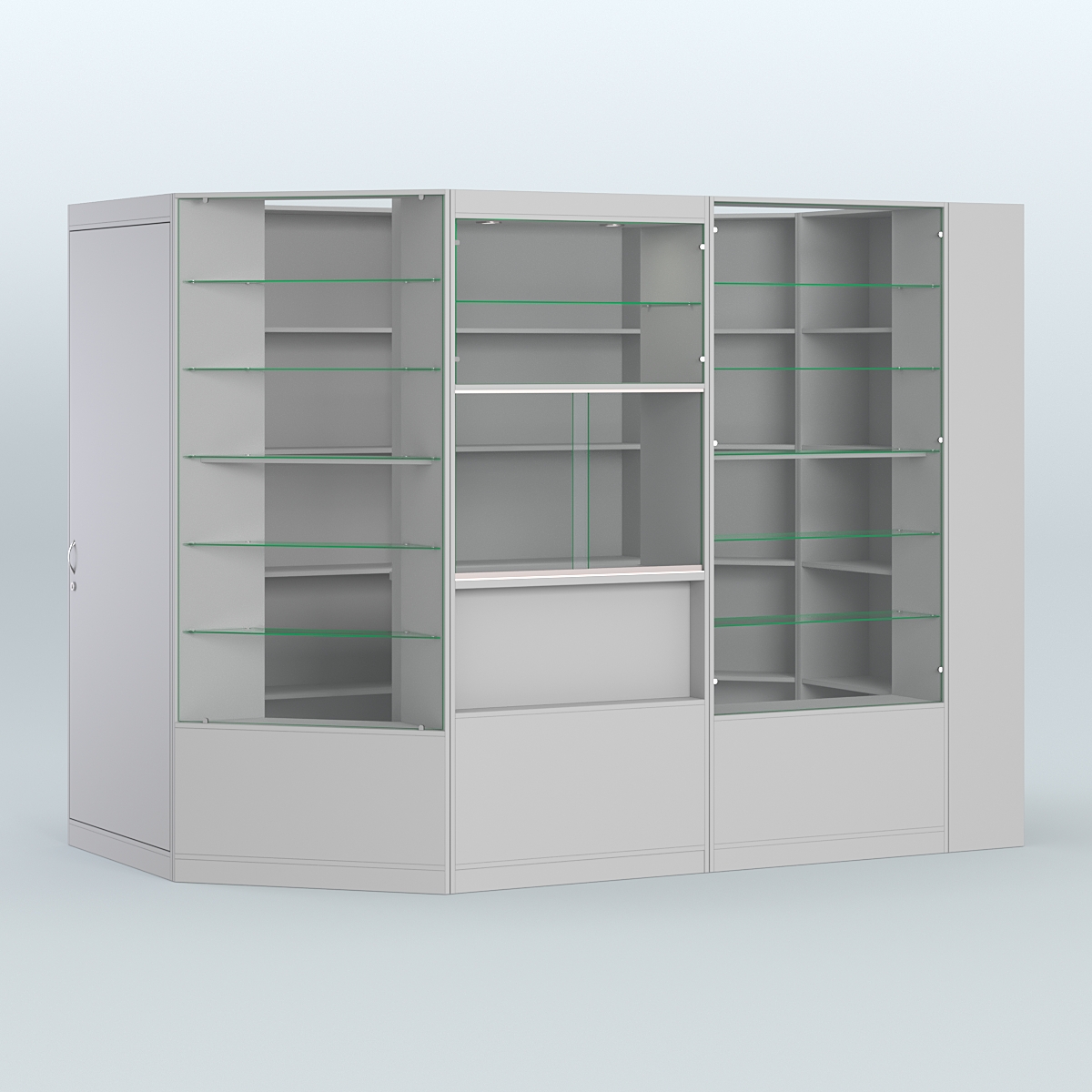 Угловой торговый павильон из ДСП СЭСП №2 (4, 17 кв.м) Серый