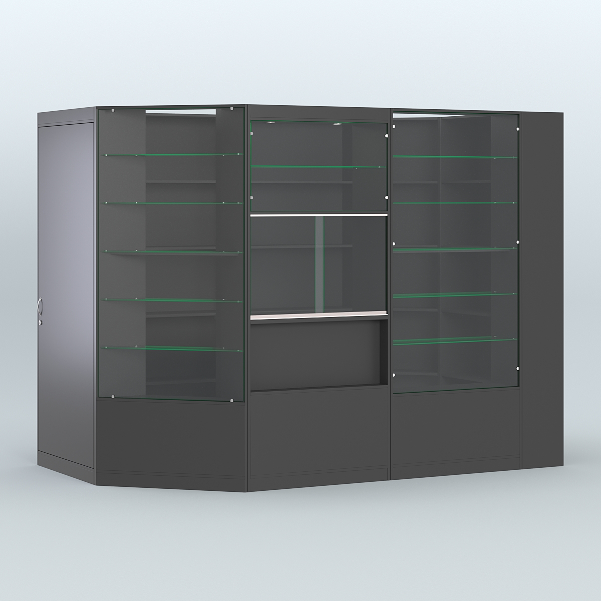 Угловой торговый павильон из ДСП СЭСП №2 (4, 17 кв.м) Черный