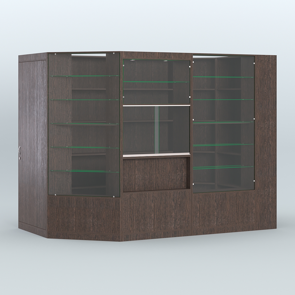 Угловой торговый павильон из ДСП СЭСП №2 (4, 17 кв.м) Дуб Венге