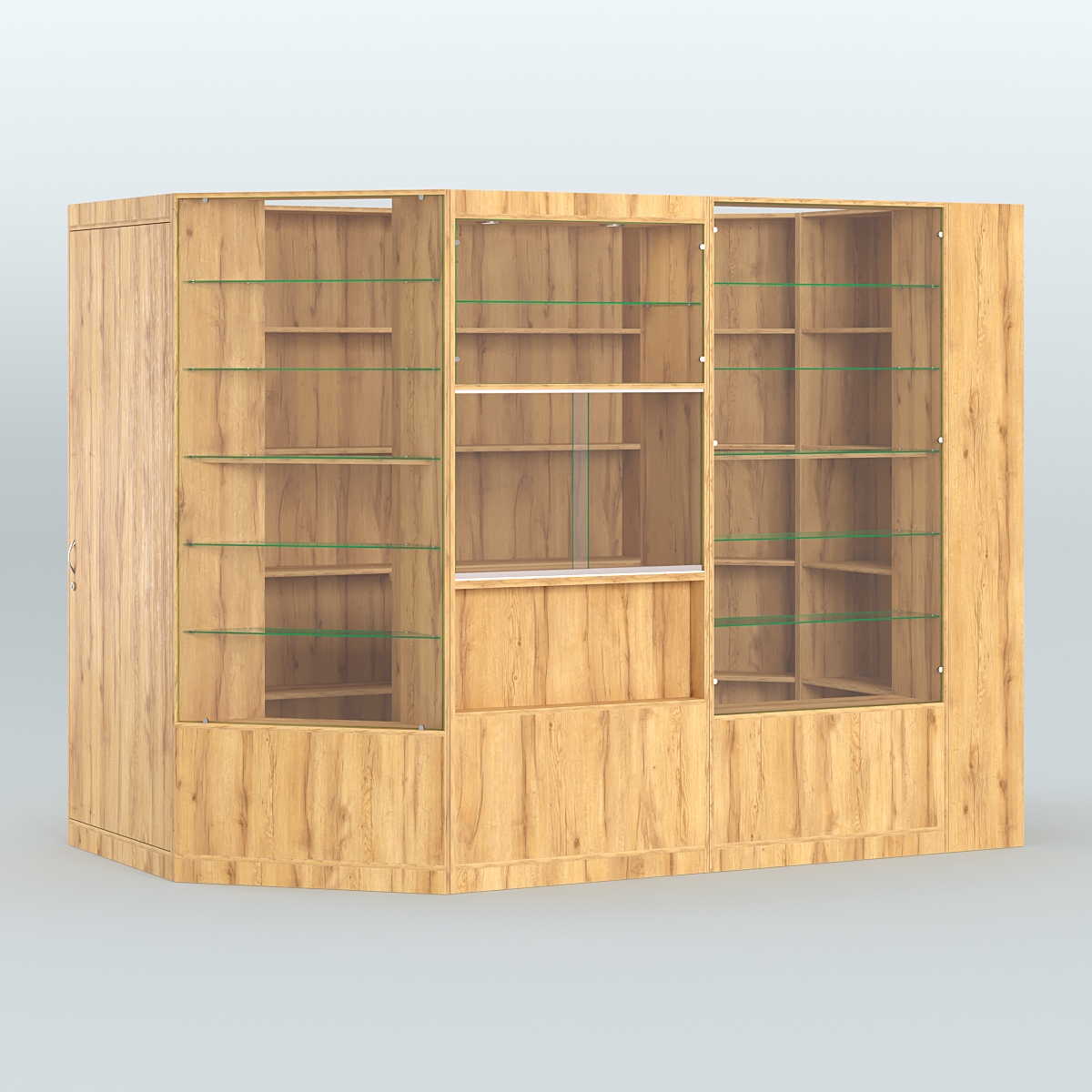 Угловой торговый павильон из ДСП СЭСП №2 (4, 17 кв.м) Дуб Золотистый