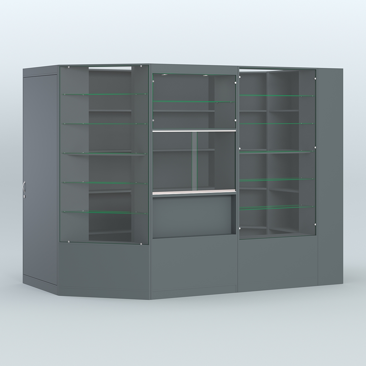 Угловой торговый павильон из ДСП СЭСП №2 (4, 17 кв.м) Темно-Серый