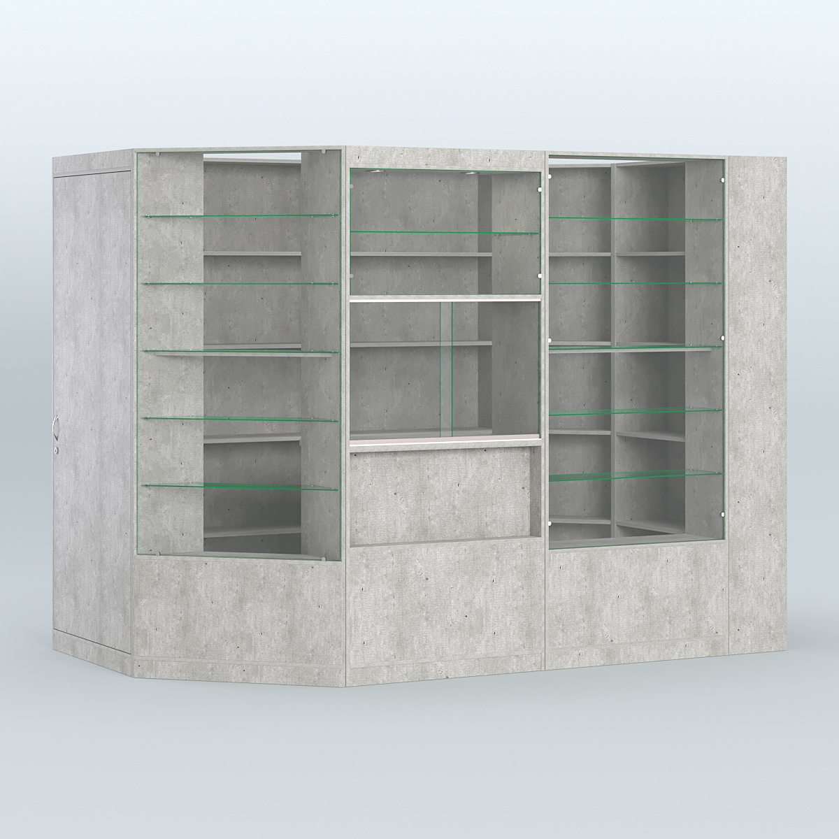 Угловой торговый павильон из ДСП СЭСП №2 (4, 17 кв.м) Метрополитан Грей