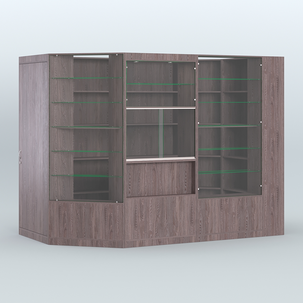 Угловой торговый павильон из ДСП СЭСП №2 (4, 17 кв.м) Ясень Анкор темный