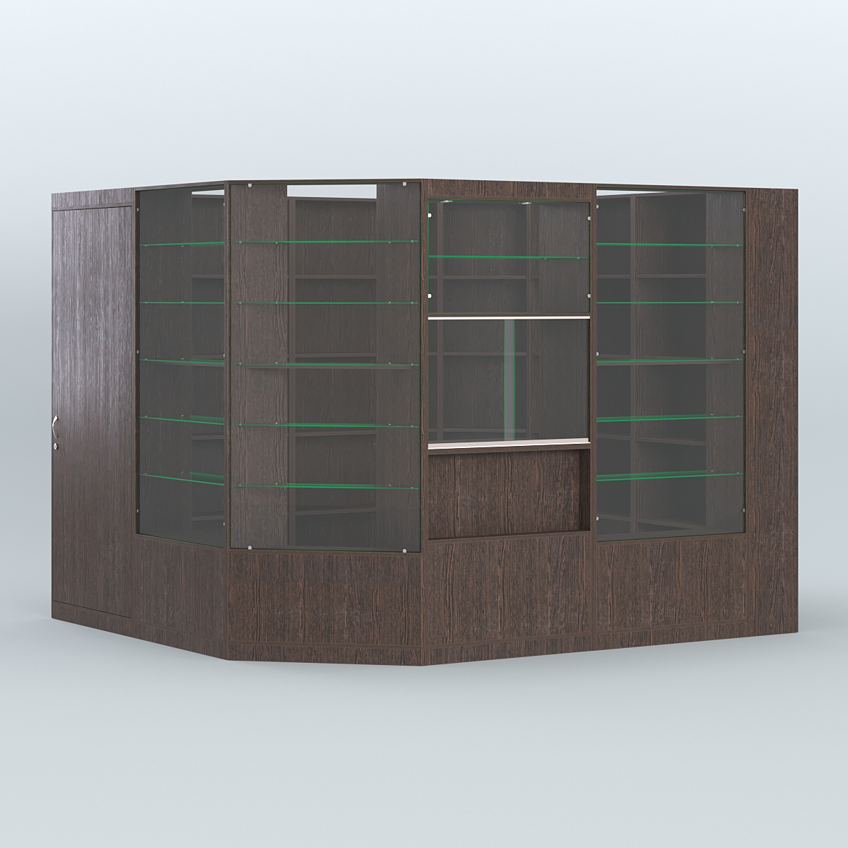 Угловой торговый павильон из ДСП СЭСП №4 (6, 63 кв.м) Дуб Венге