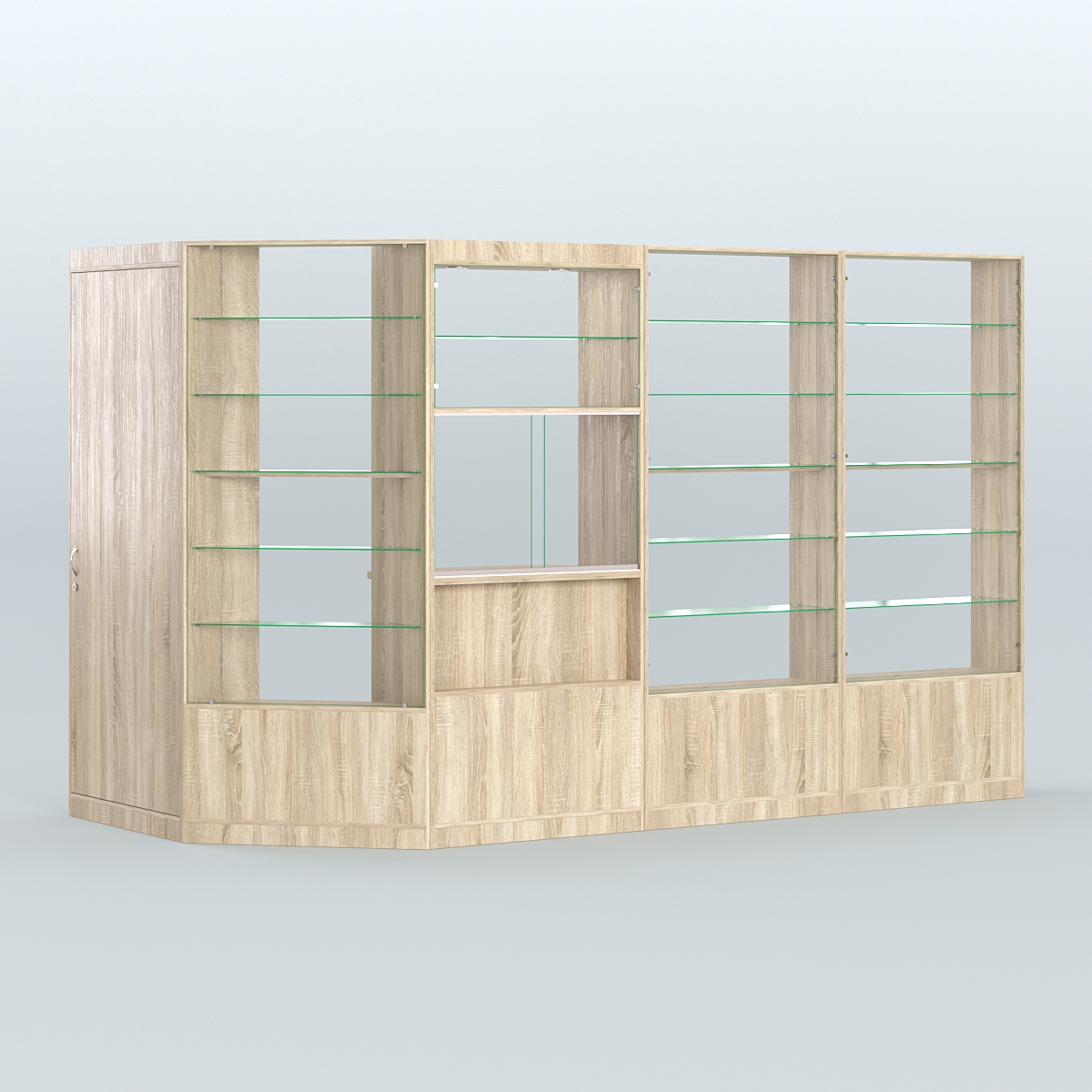 Угловой торговый павильон из ДСП СЭСП №5 (5, 09 кв.м) Дуб сонома