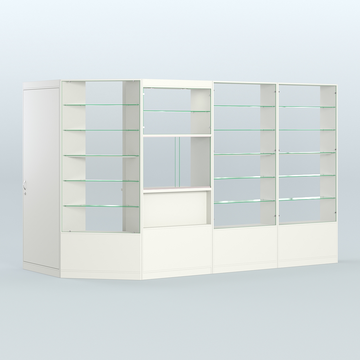 Угловой торговый павильон из ДСП СЭСП №5 (5, 09 кв.м) Белый