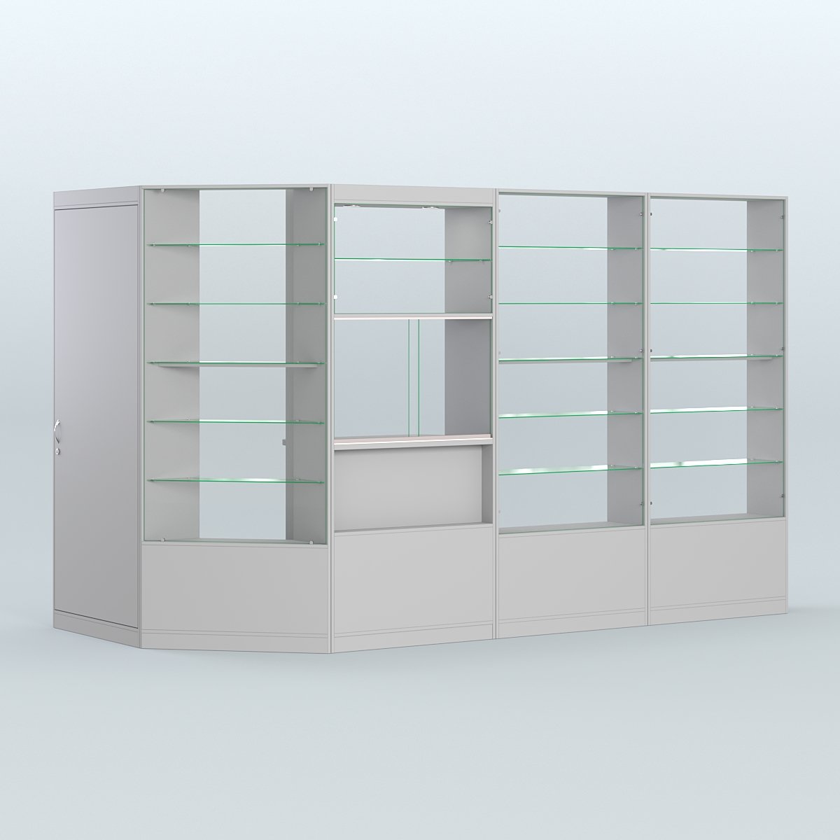 Угловой торговый павильон из ДСП СЭСП №5 (5, 09 кв.м) Серый