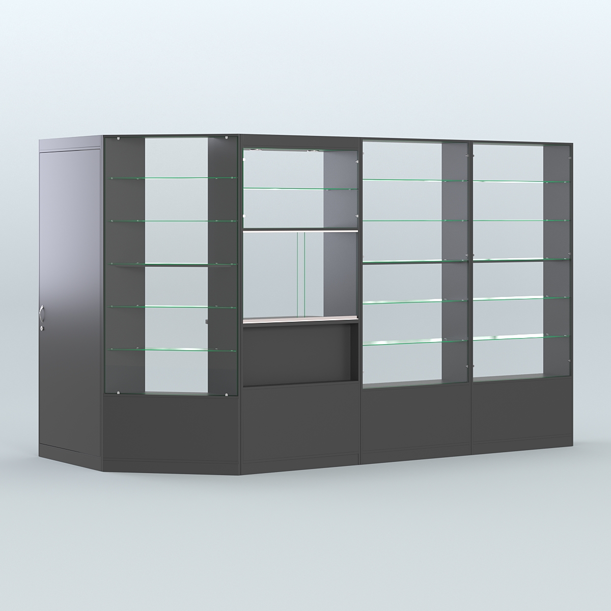 Угловой торговый павильон из ДСП СЭСП №5 (5, 09 кв.м) Черный