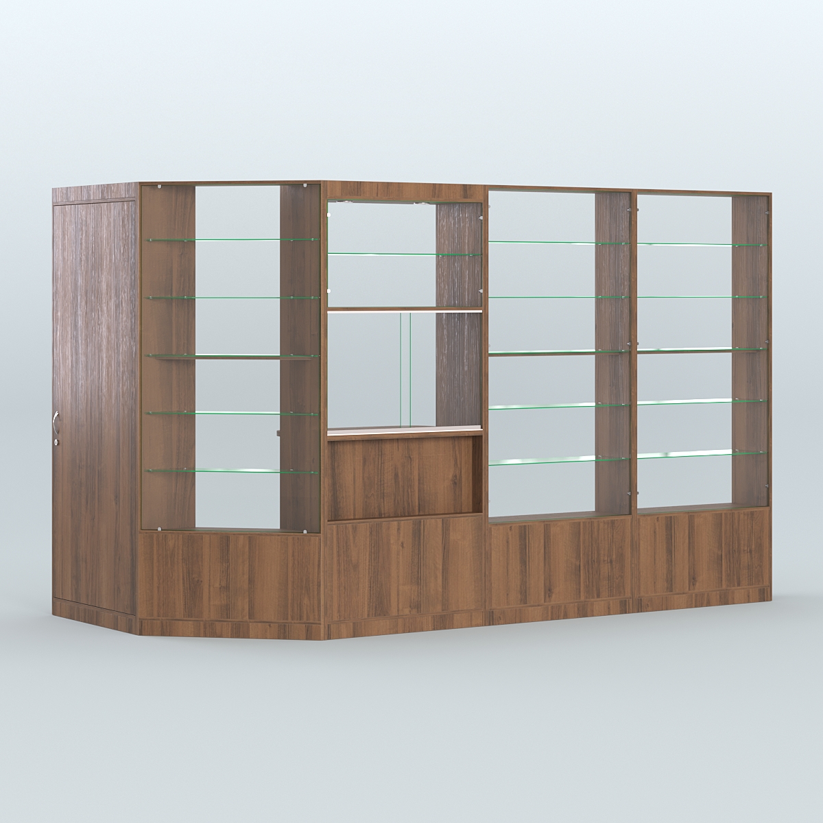 Угловой торговый павильон из ДСП СЭСП №5 (5, 09 кв.м) Орех