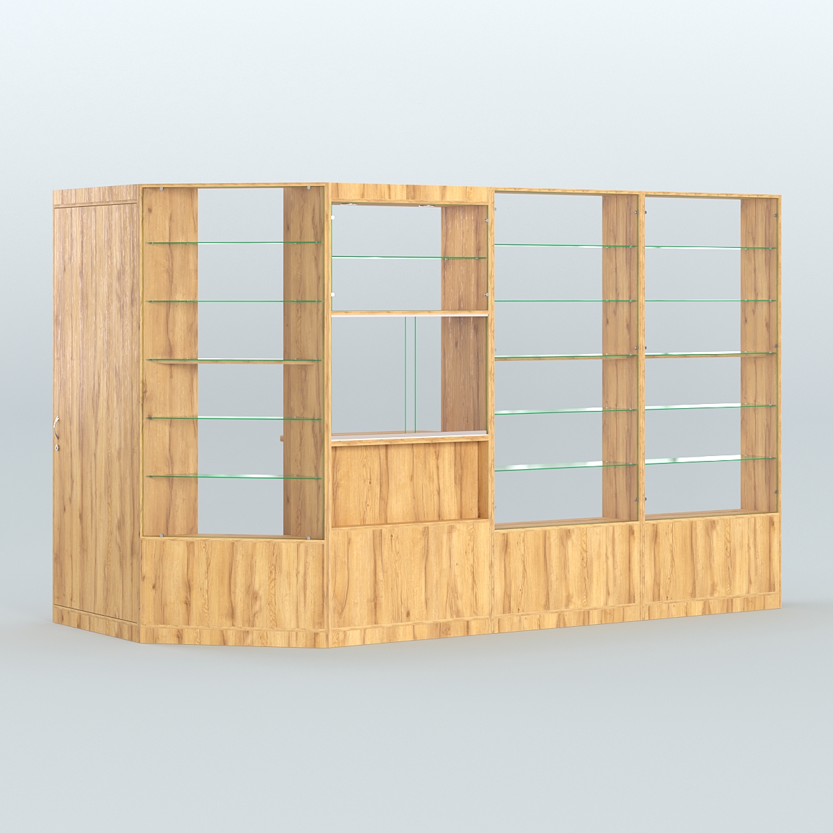 Угловой торговый павильон из ДСП СЭСП №5 (5, 09 кв.м) Дуб Золотистый