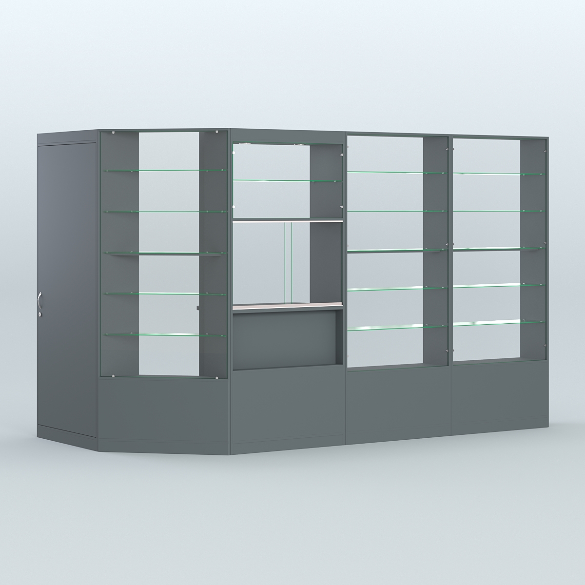 Угловой торговый павильон из ДСП СЭСП №5 (5, 09 кв.м) Темно-Серый