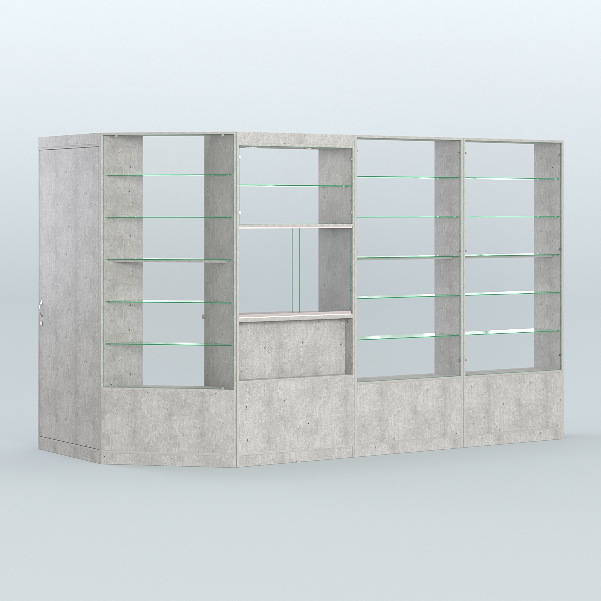 Угловой торговый павильон из ДСП СЭСП №5 (5, 09 кв.м) Метрополитан Грей