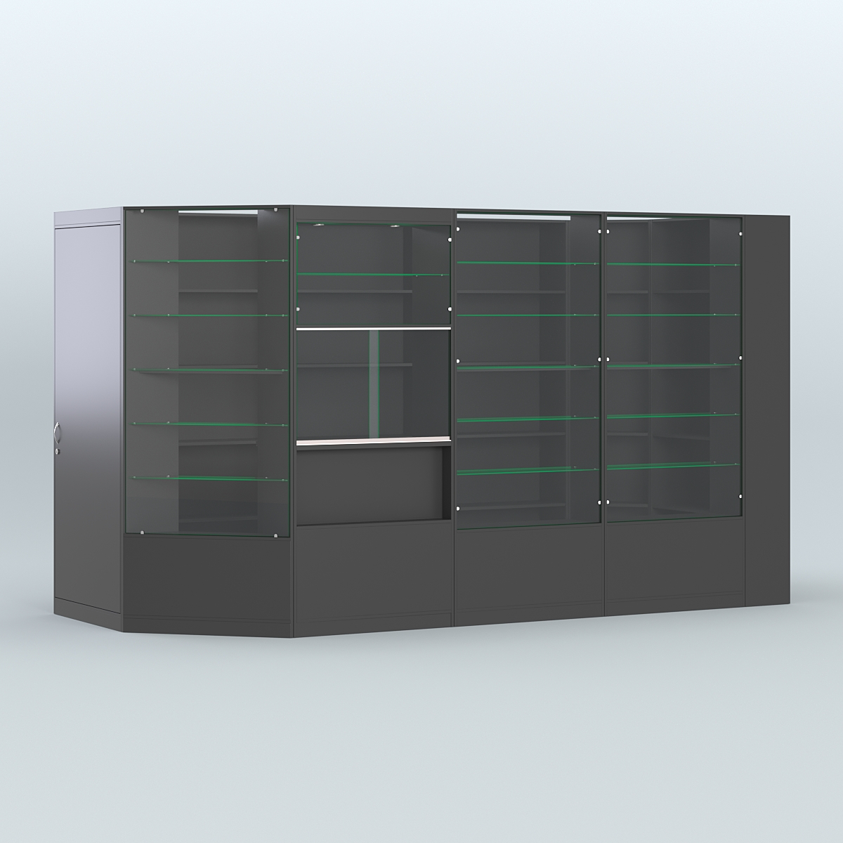 Угловой торговый павильон из ДСП СЭСП №6 (8, 82 кв.м) Черный