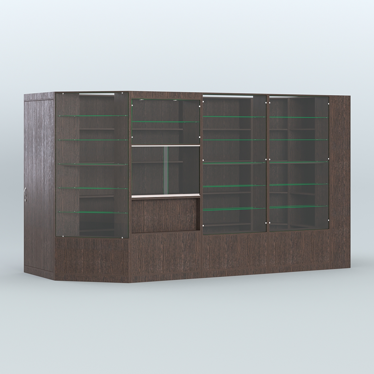 Угловой торговый павильон из ДСП СЭСП №6 (8, 82 кв.м) Орех