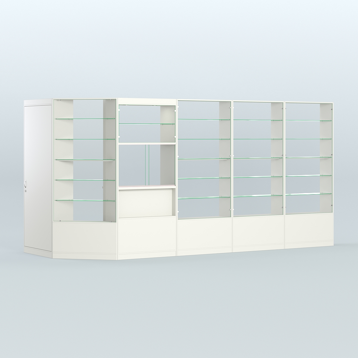 Угловой торговый павильон из ДСП СЭСП №7 (6, 47 кв.м) Белый