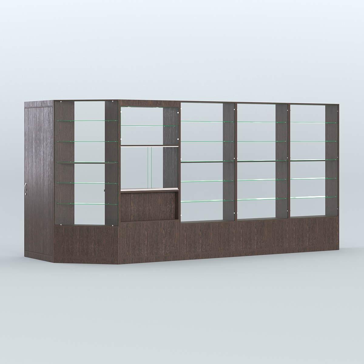 Угловой торговый павильон из ДСП СЭСП №7 (6, 47 кв.м) Дуб Венге