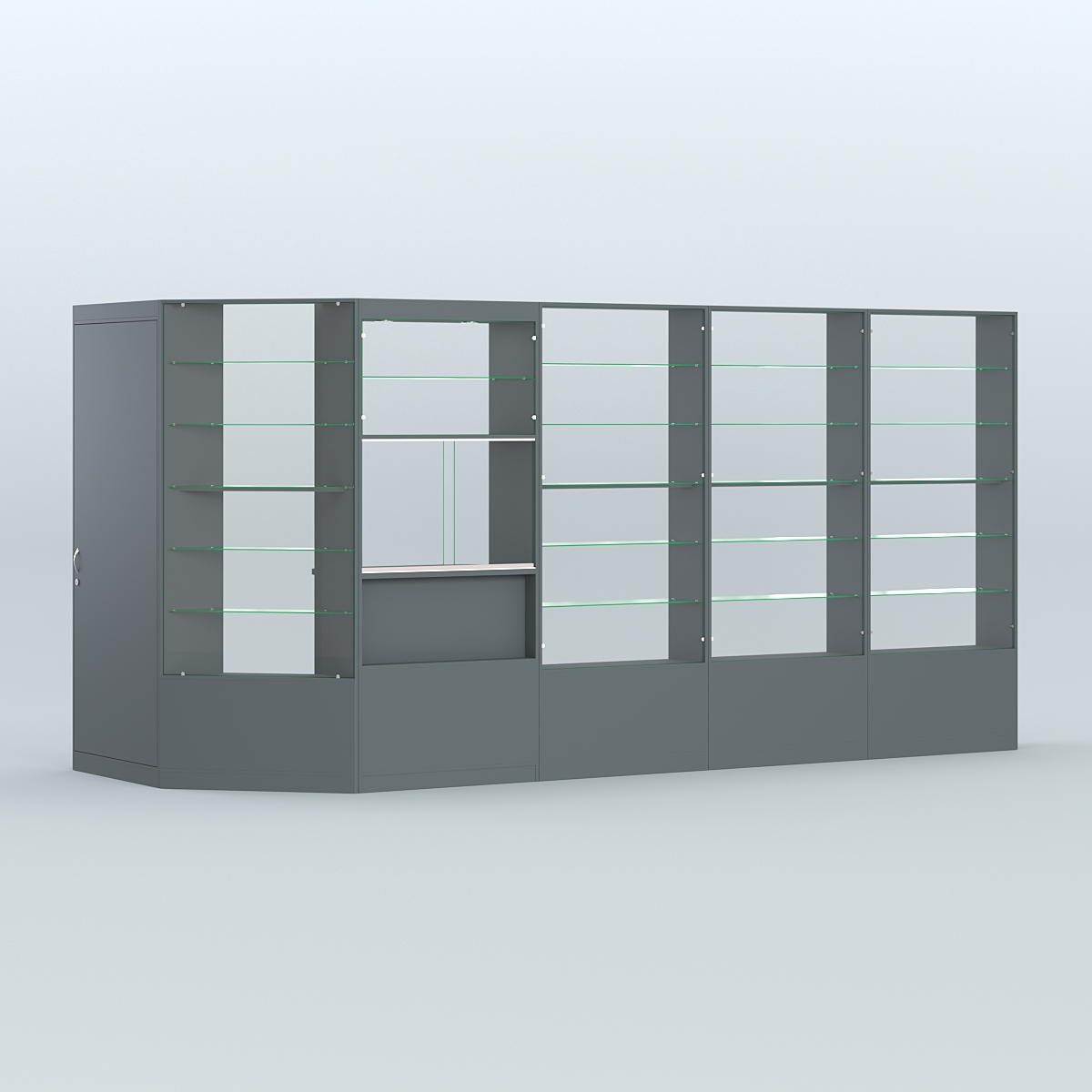 Угловой торговый павильон из ДСП СЭСП №7 (6, 47 кв.м) Темно-Серый