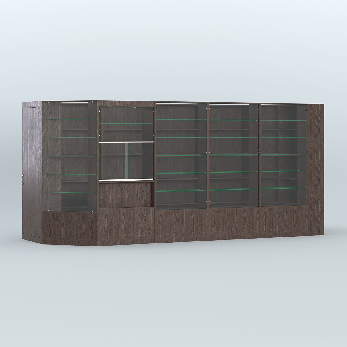 Угловой торговый павильон из ДСП СЭСП №8 (6, 93 кв.м) Дуб Венге