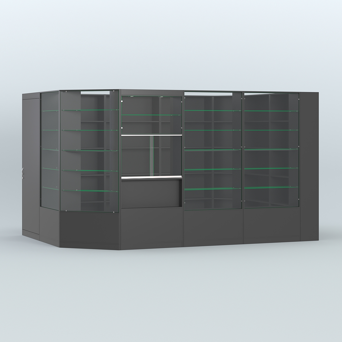 Угловой торговый павильон из ДСП СЭСП №10 (8 кв.м) Черный