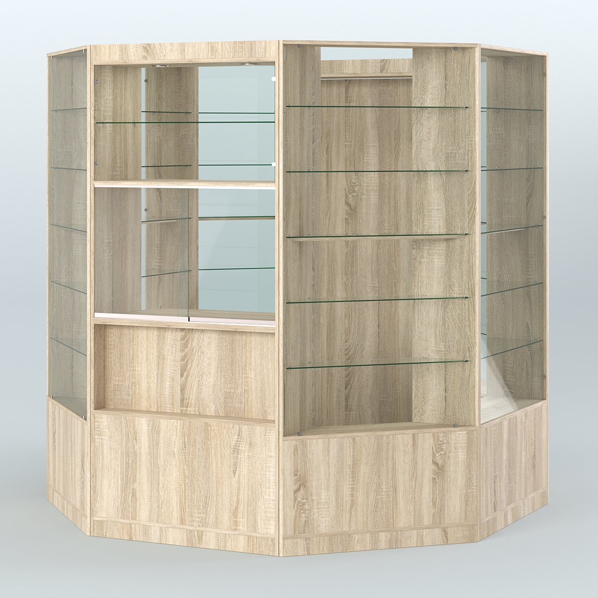 Островной торговый павильон из ДСП СЭСП №1 (4, 66 кв.м) Дуб сонома