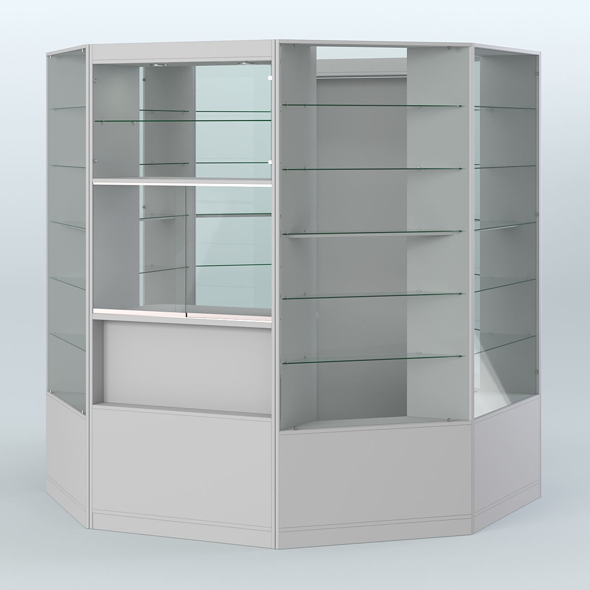 Островной торговый павильон из ДСП СЭСП №1 (4, 66 кв.м) Серый