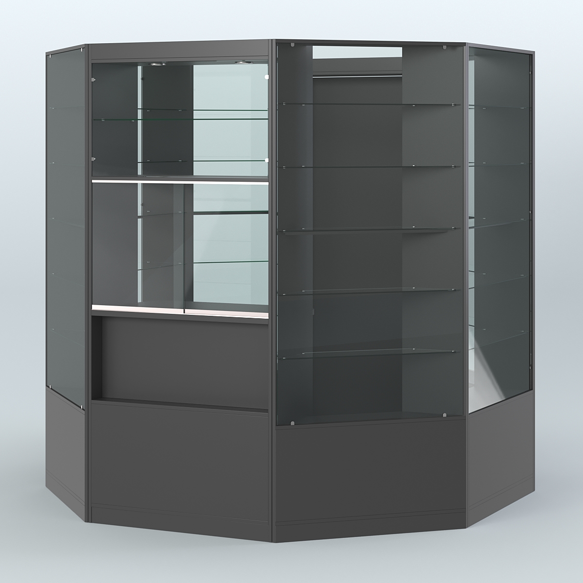 Островной торговый павильон из ДСП СЭСП №1 (4, 66 кв.м) Черный