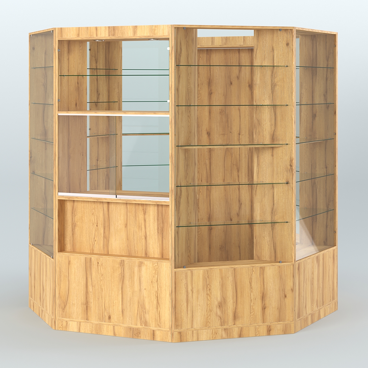 Островной торговый павильон из ДСП СЭСП №1 (4, 66 кв.м) Дуб Золотистый