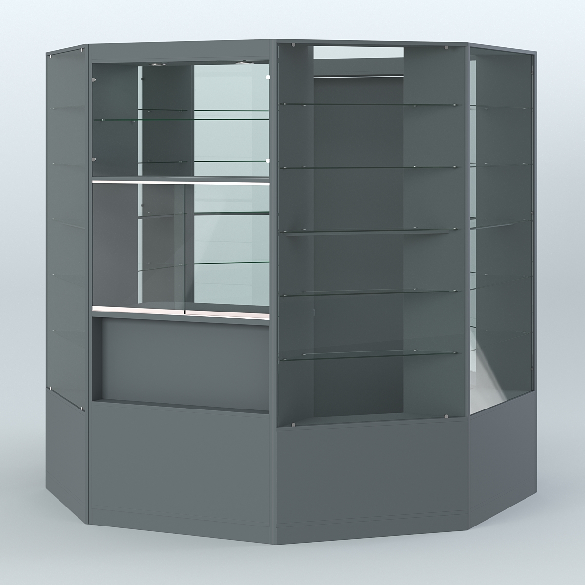 Островной торговый павильон из ДСП СЭСП №1 (4, 66 кв.м) Темно-Серый