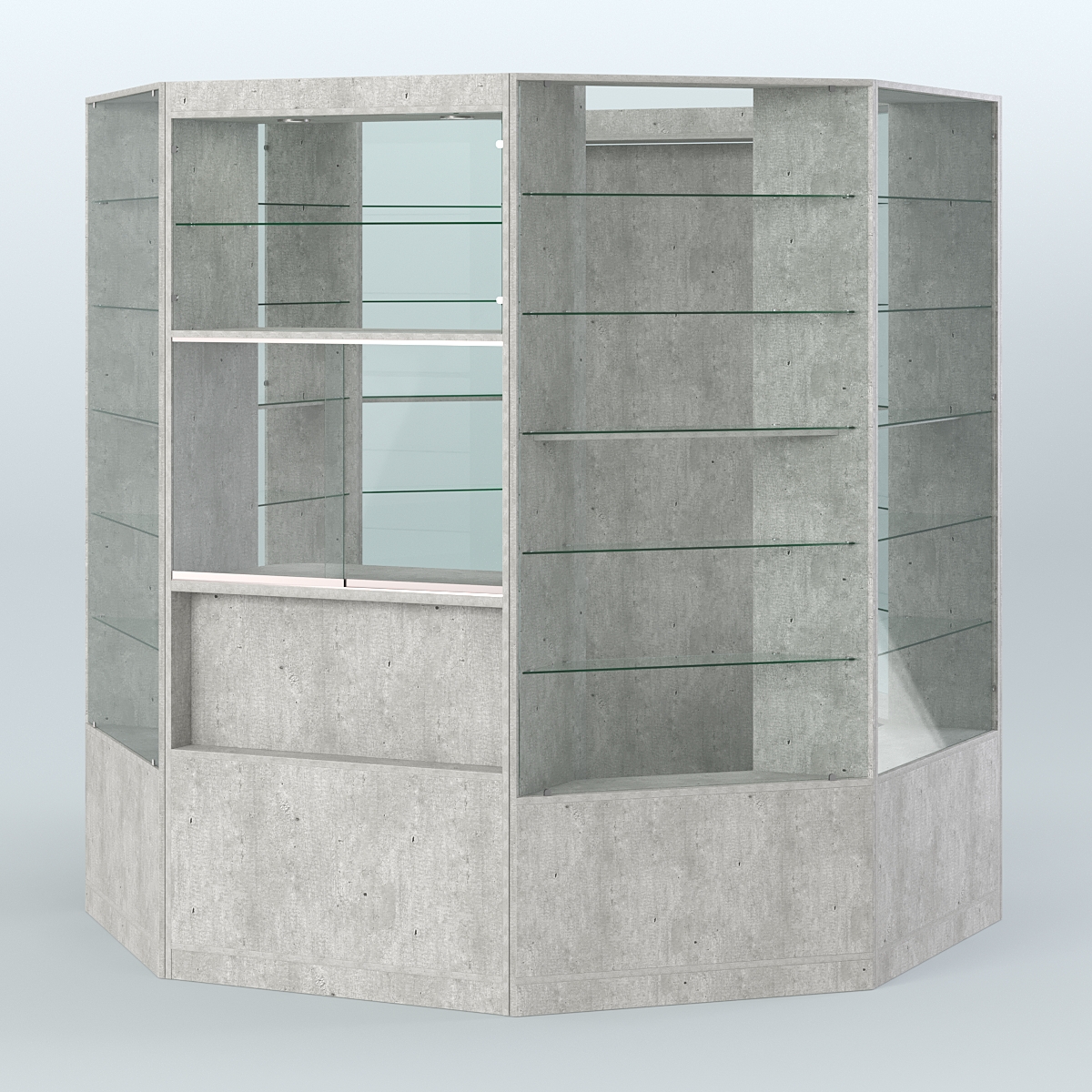 Островной торговый павильон из ДСП СЭСП №1 (4, 66 кв.м) Метрополитан Грей