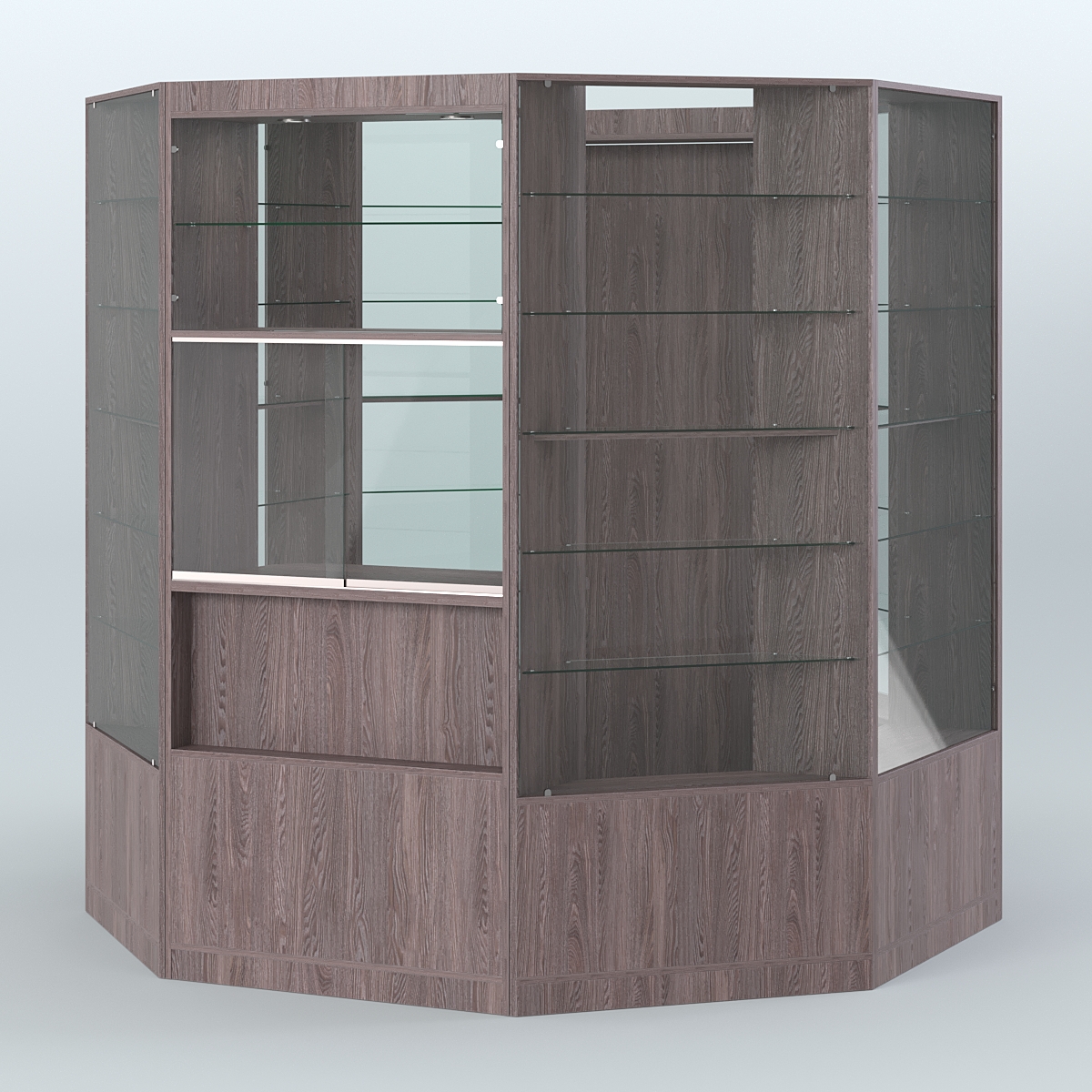 Островной торговый павильон из ДСП СЭСП №1 (4, 66 кв.м) Ясень Анкор темный