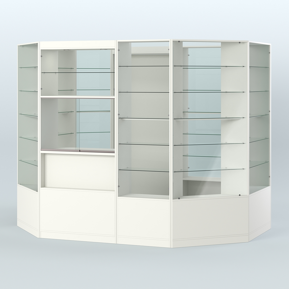 Островной торговый павильон из ДСП СЭСП №2 (6, 6 кв.м) Белый