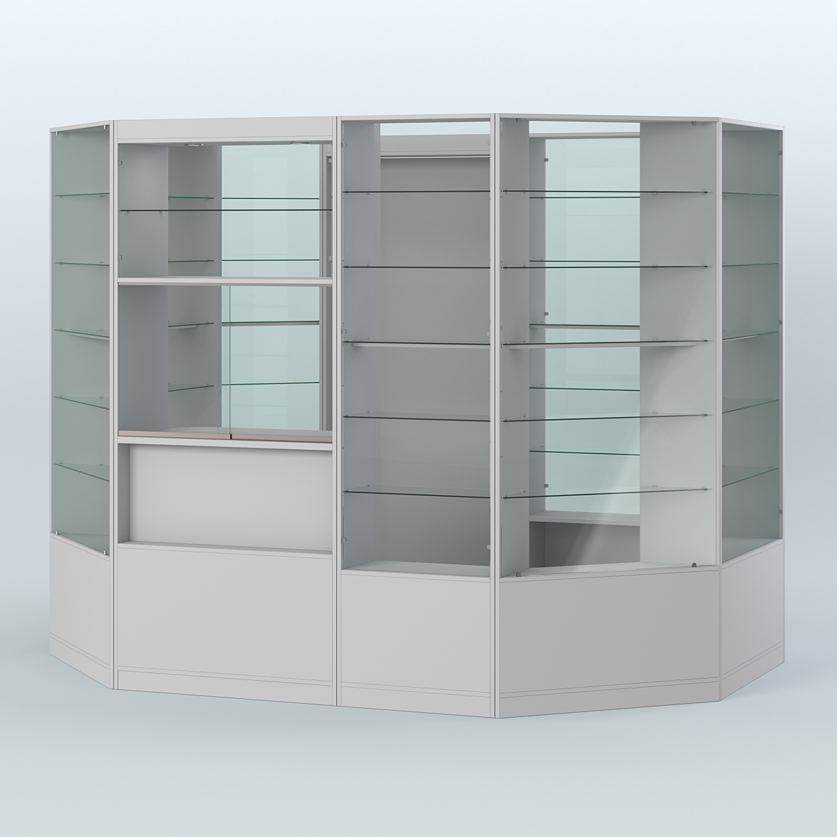 Островной торговый павильон из ДСП СЭСП №2 (6, 6 кв.м) Серый