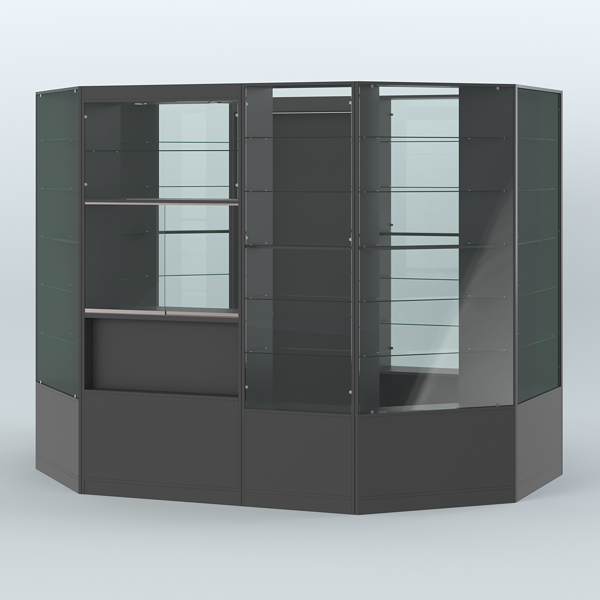 Островной торговый павильон из ДСП СЭСП №2 (6, 6 кв.м) Черный