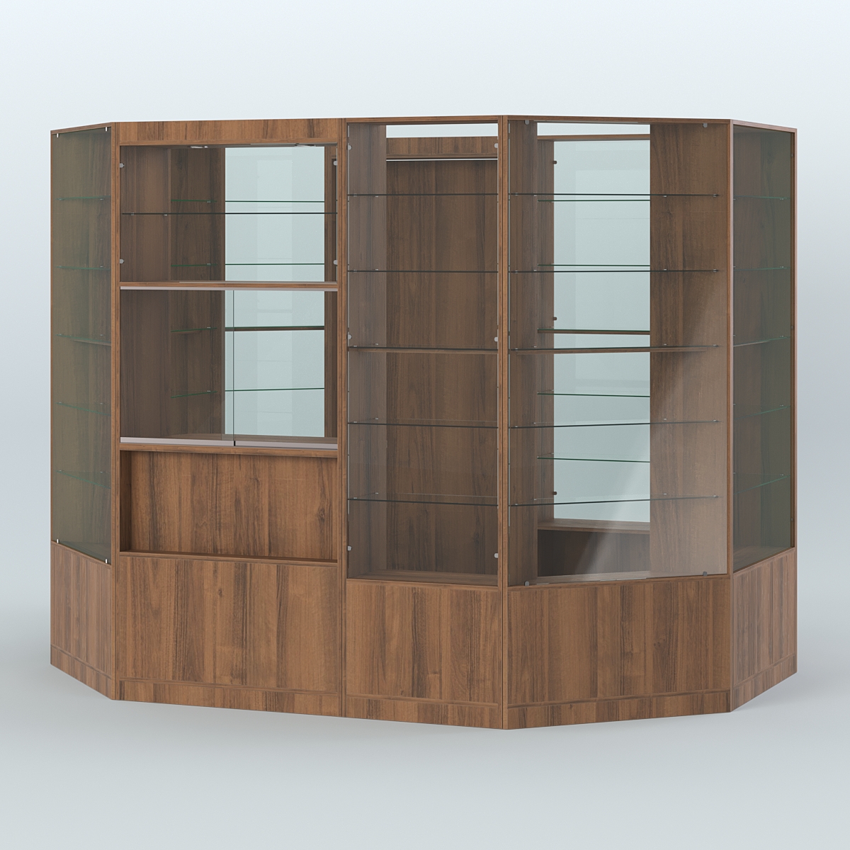 Островной торговый павильон из ДСП СЭСП №2 (6, 6 кв.м) Орех