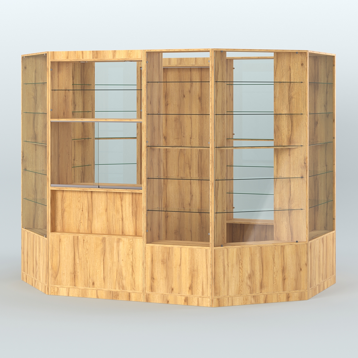 Островной торговый павильон из ДСП СЭСП №2 (6, 6 кв.м) Дуб Золотистый