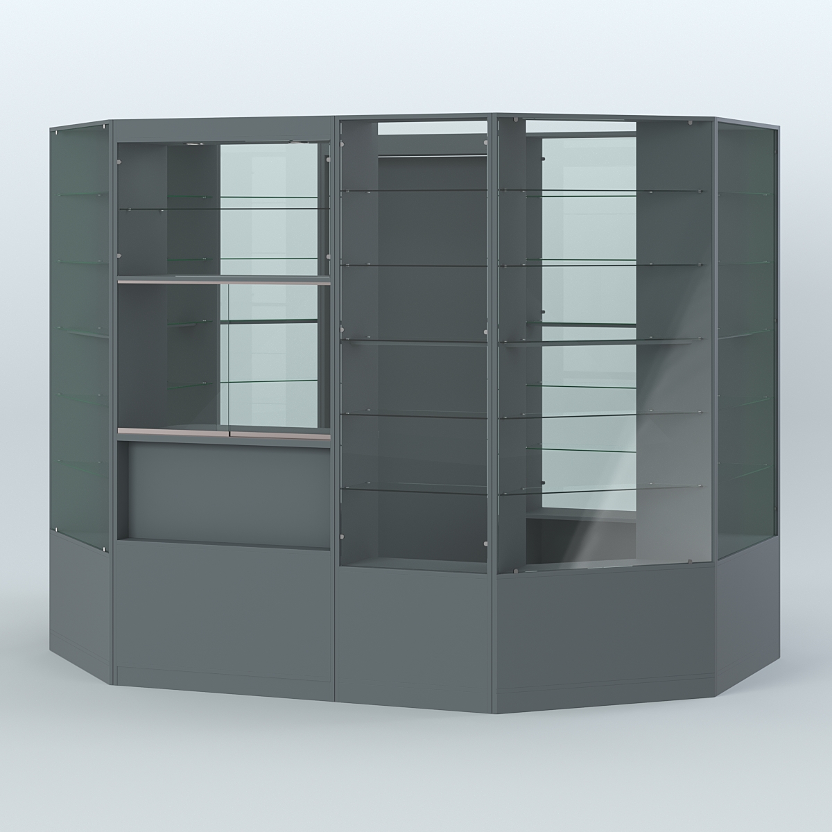 Островной торговый павильон из ДСП СЭСП №2 (6, 6 кв.м) Темно-Серый