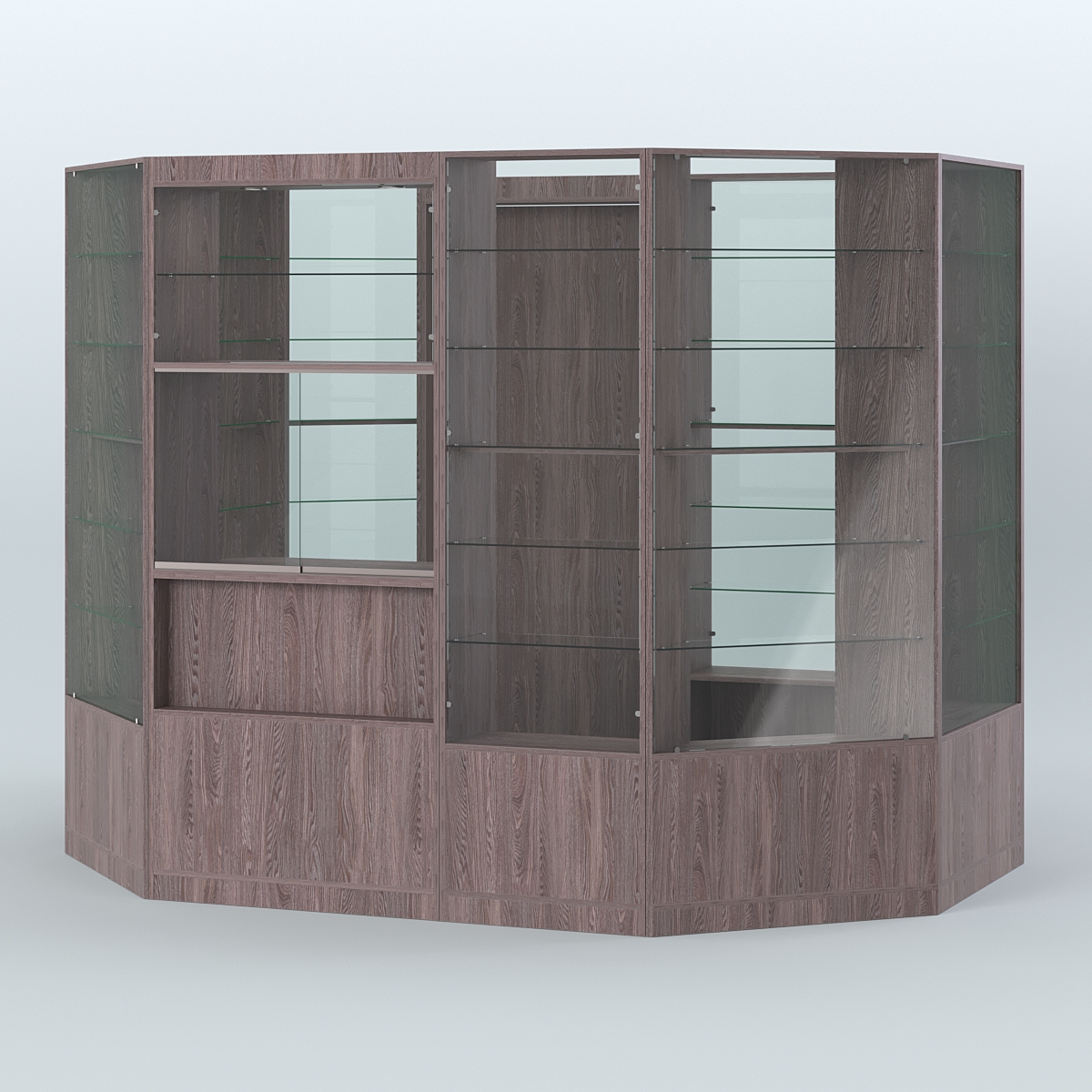 Островной торговый павильон из ДСП СЭСП №2 (6, 6 кв.м) Ясень Анкор темный