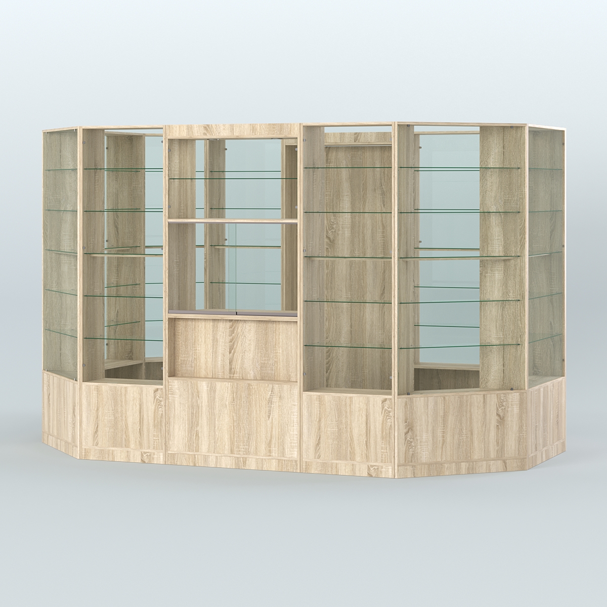 Островной торговый павильон из ДСП СЭСП №3 (7, 25 кв.м) Дуб сонома