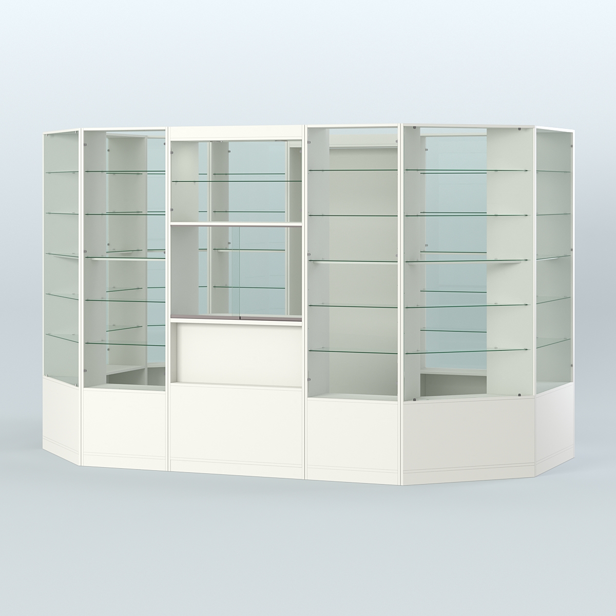 Островной торговый павильон из ДСП СЭСП №3 (7, 25 кв.м) Белый